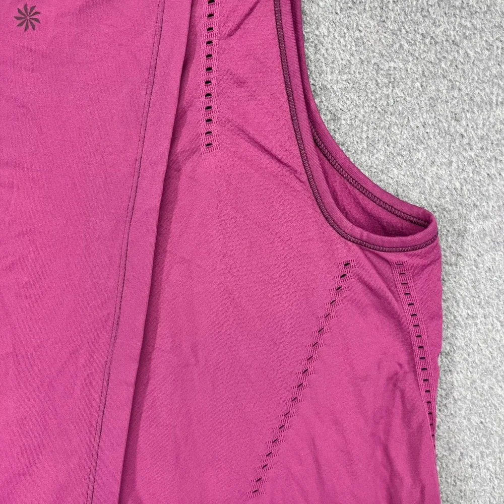 Athleta‎ Tank Top Womens Medium Purple Seamless Pointelle Split Back Activewear